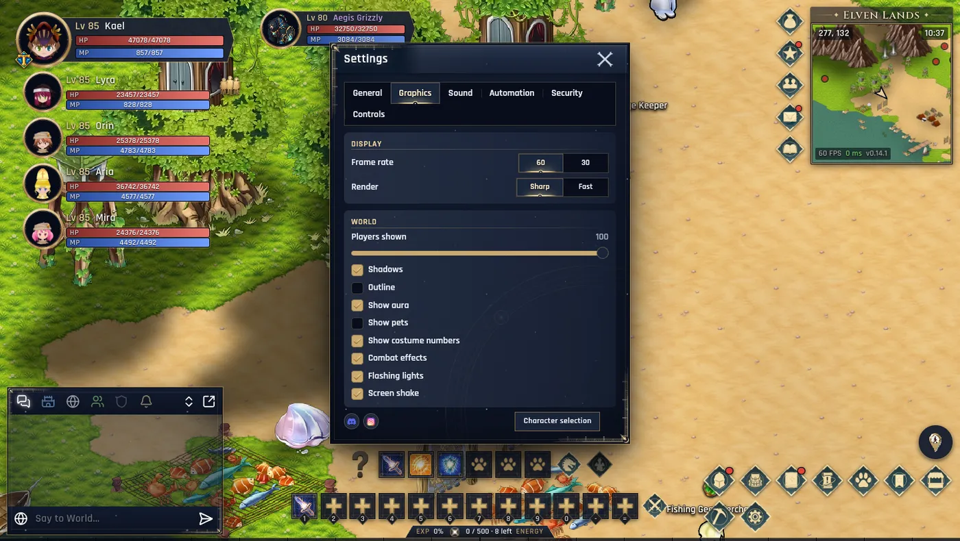 The Players shown setting